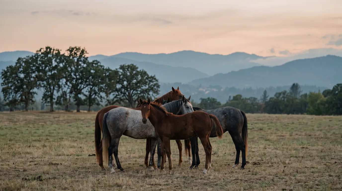 Chevaux en liberté, Les Écuries de la Quintillière, Rhône